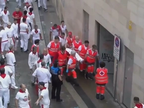 Stierhatz Pamplona fordert sechs Verletzte am ersten Tag