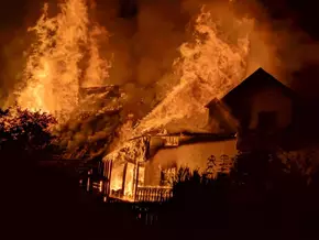 Stadel in Dietenheim in Vollbrand