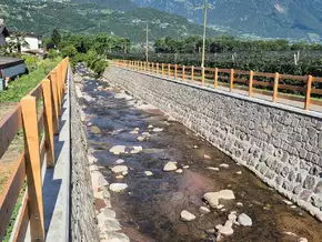 Wildbachverbauung erhöht Hochwasserschutz im Aschlerbach in Gargazon