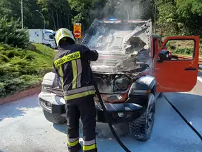 Pkw-Brand auf der Brennerautobahn