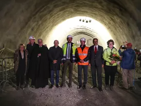 Durchstich beim Umfahrungstunnel in Percha