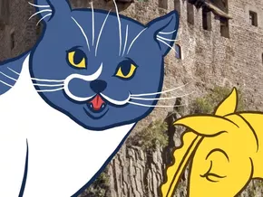 Katze, Drache und Einhorn führen durch die Bilderburg