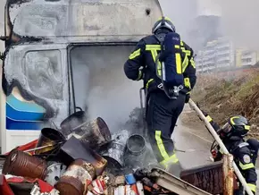 LKW-Brand und Explosion in Bozen