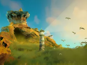 Wandelnder Leuchtturm mit Vogel: “Keeper”