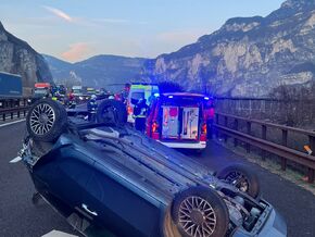 Crash zwischen zwei Pkw auf der Brennerautobahn