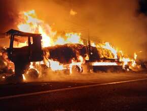 Brennender Lkw auf A22 – zwei Todesopfer