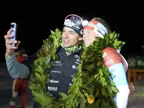 Mich und Nerdrum jubeln beim Moonlight Classic Seiser Alm