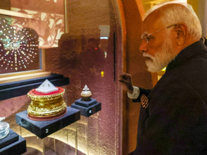 Antike Edelsteine mit Verbindung zu Buddha in Indien gezeigt