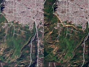 Satellitenbilder zeigen Erdrutsch auf Sizilien