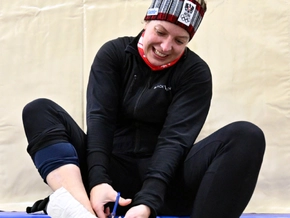 Bobpilotin Beierl nach Fußoperation mit sitzendem Start