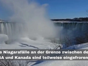 Erste Mal seit 1936: Niagarafälle teilweise gefroren