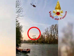 Notlandung im Fluss Brenta