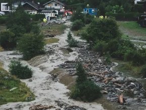 Überflutungen nach schweren Unwettern im Bundesland Salzburg
