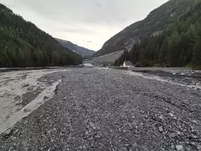 Massiver Murgang am Fuß des Stilfserjochs