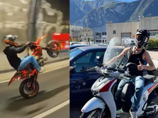 Motorradrüpel aus Deutschland machen Gardasee unsicher - Video