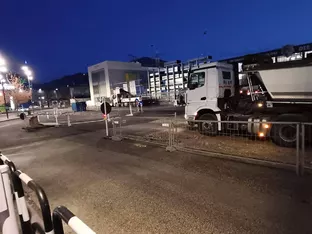 Arbeiten am Parkplatz in Bozen Süd