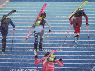 Hiemer und Verbnjak im Skibergsteigen jeweils im Vorlauf out