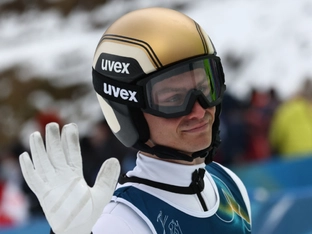 Johannes Lamparter nach Sprung Kombi-Sechster