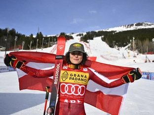 Scheib würzt Riesentorlaufkugel-Gewinn mit 5. Ski-Saisonsieg