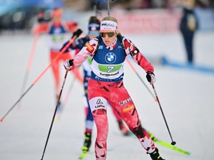 Biathletin Hauser im letzten Karriererennen in Oslo 19.