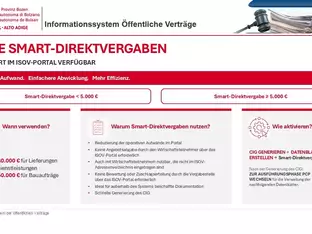 Informationssystem öffentliche Verträge: Neue Smart-Direktvergaben