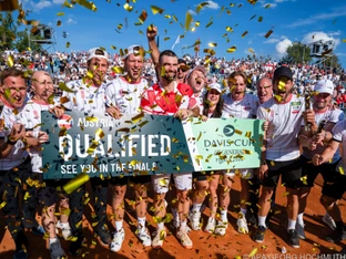 ÖTV-Davis-Cup-Team nach Sieg über Belgien im Final 8