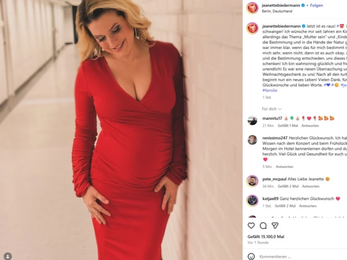 Jeanette Biedermann erwartet ihr erstes Kind