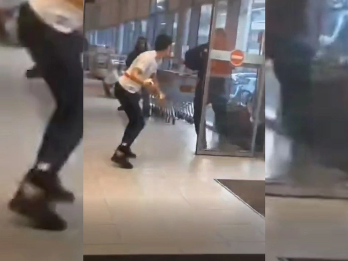 Wilde Rauferei im Supermarkt