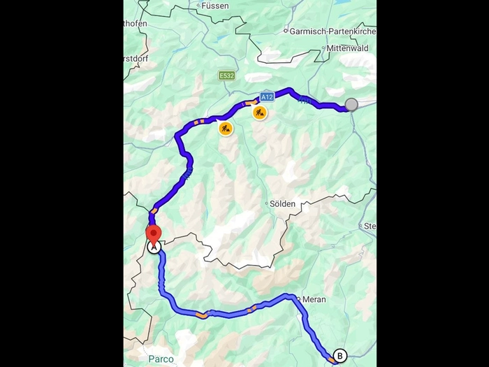 Auch Google Maps warnt vor Brenner-Blockade am 30. Mai