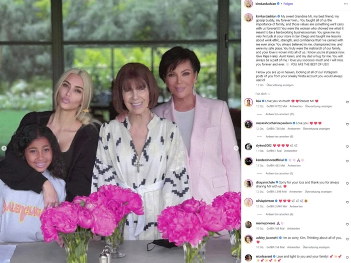 Kardashian-Schwestern trauern um Großmutter