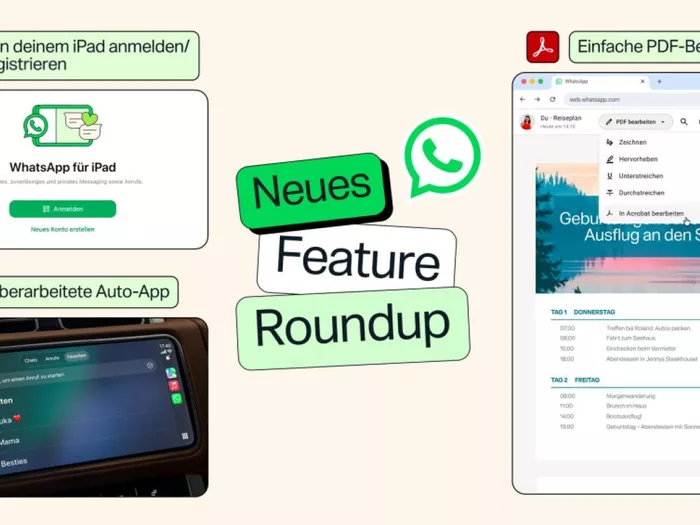 Neu in WhatsApp: PDF-Reader und Messaging im Auto