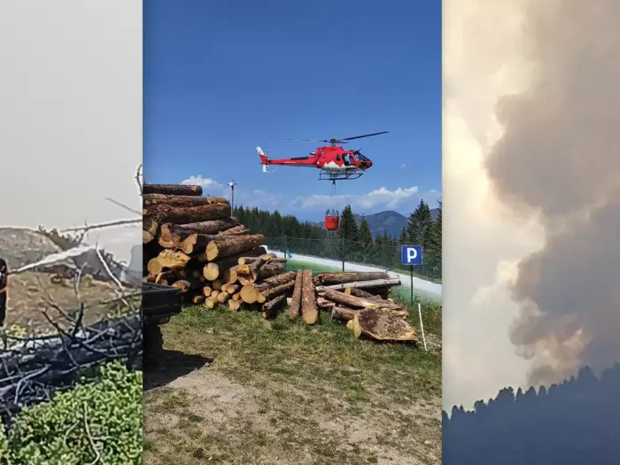 Alpe Cermis im Fleimstal: Blitzschlag löst großen Waldbrand aus
