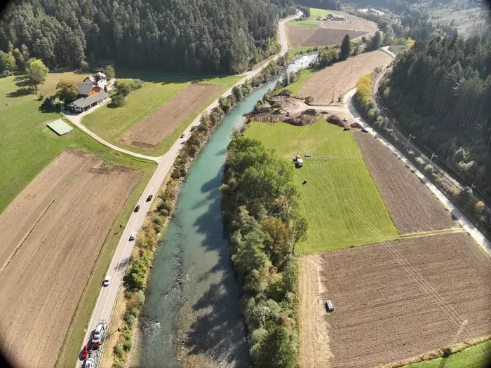 Wildbachverbauung verlegt Rienz am Kniepass
