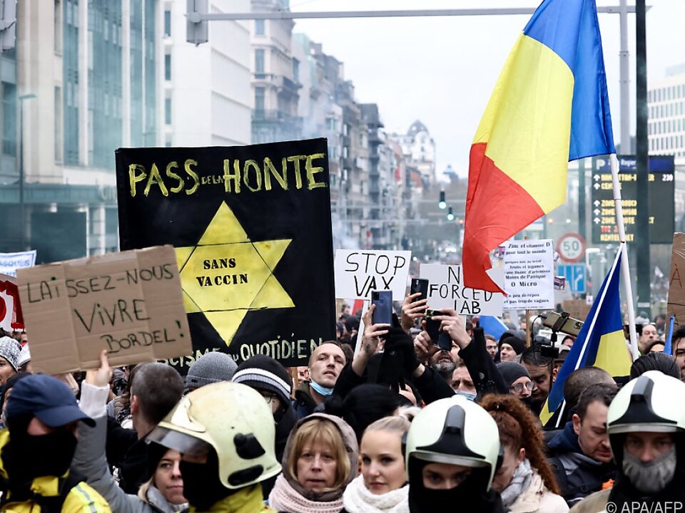 Auch bei Brüsseler Corona-Demo wird die NS-Zeit verharmlost