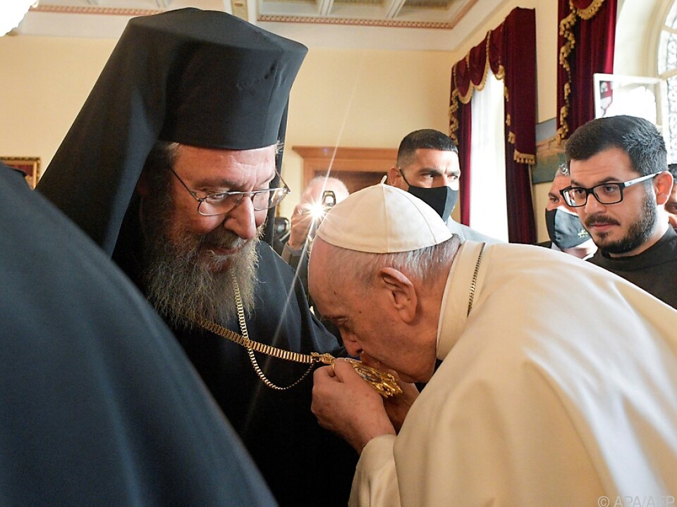 Papst Franziskus traf den orthodoxen Erzbischof Chrysostomos