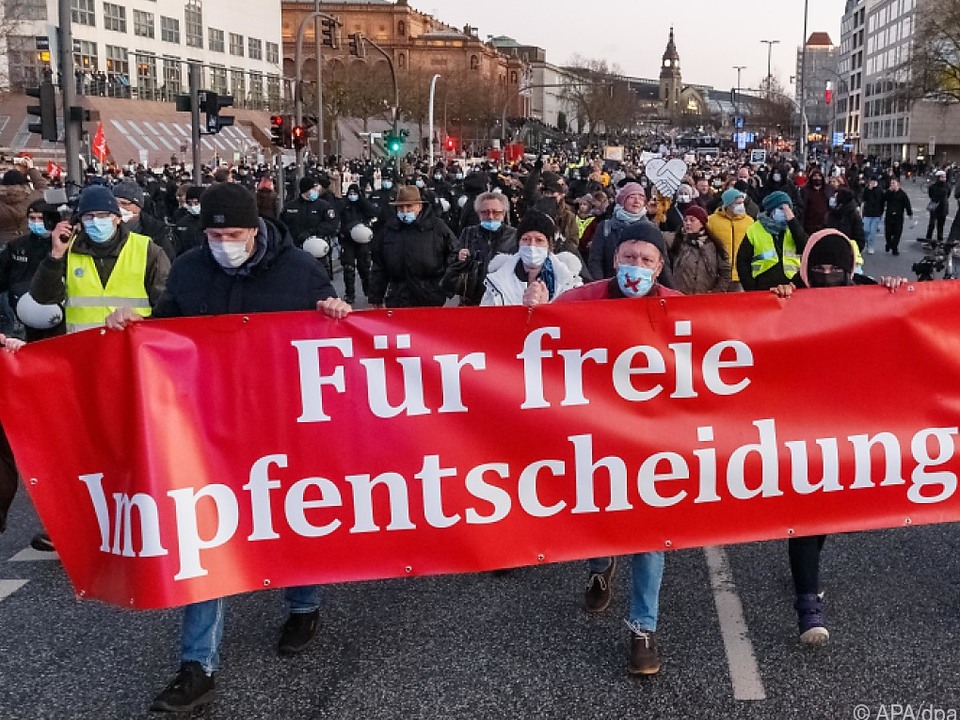 Proteste gegen die Corona-Maßnahmen in Hamburg