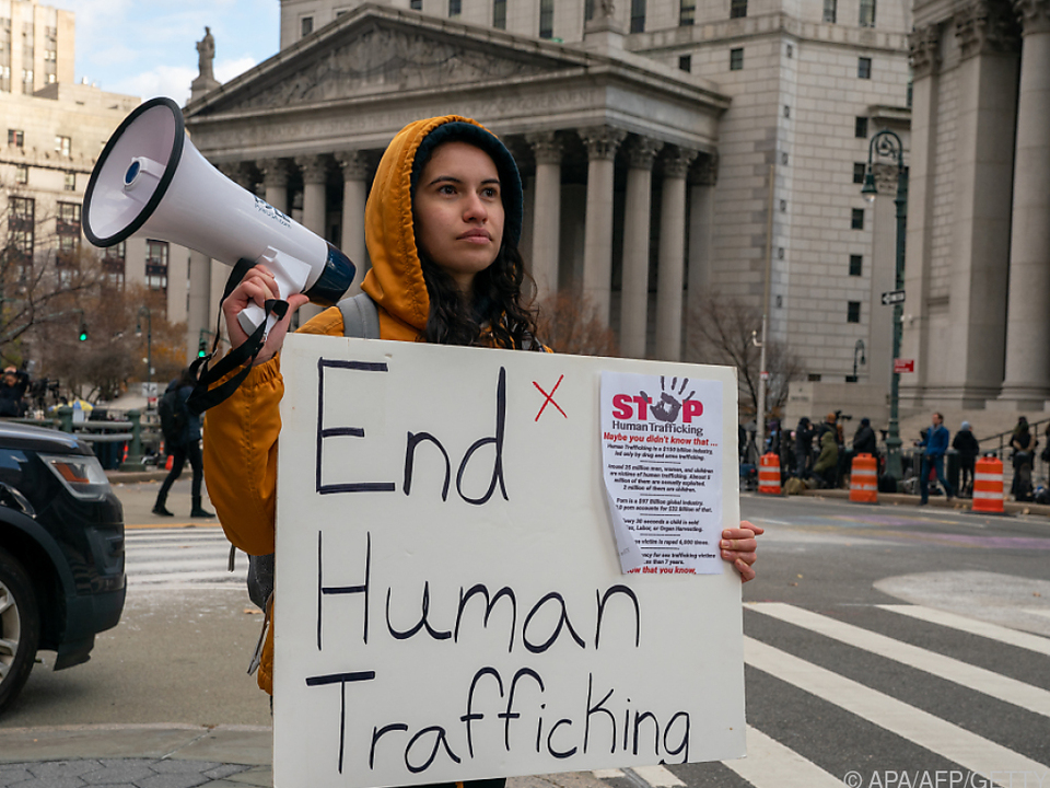 Während des Prozesses gab es Proteste gegen Menschenhandel