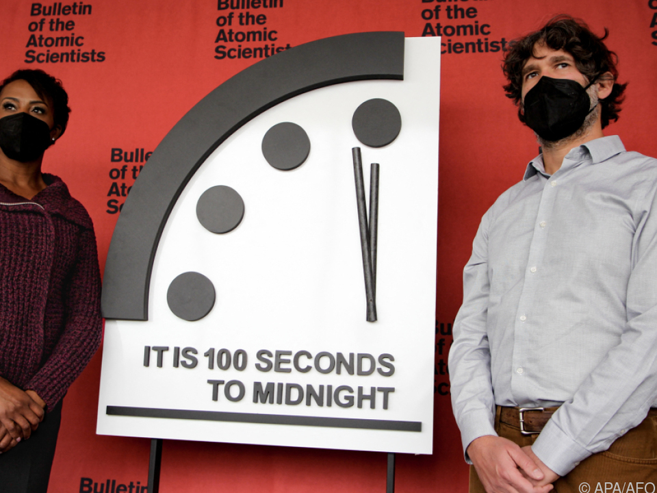 Die Doomsday Clock steht 100 Sekunden vor Mitternacht