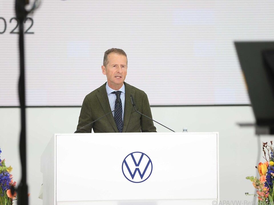 VW-Chef Diess nahm an einer digitalen Betriebsversammlung teil.