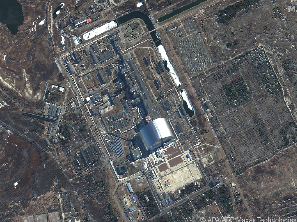 Luftaufnahme zeigt ehemaliges AKW Tschernobyl Mitte März