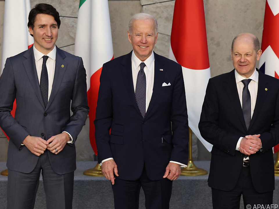 Trudeau, Biden und Scholz beim G7-Gipfel in Brüssel