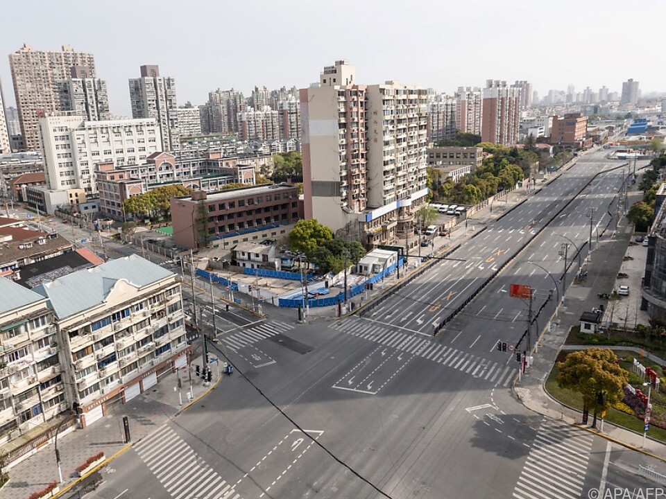 Leere Straßen in Shanghai aufgrund des Lockdowns