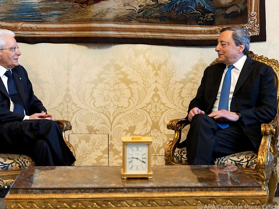 Premier Draghi im Gespräch mit Präsidenten Mattarella