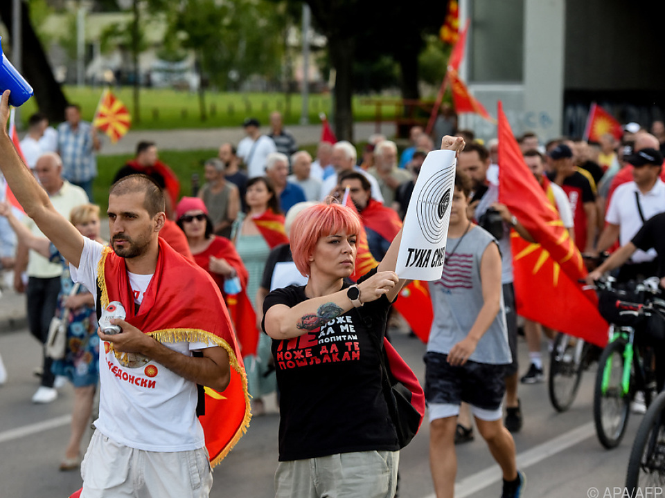 Proteste gegen Annahme von EU-Kompromiss in Skopje