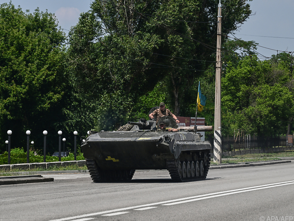 Ukrainischer Panzer in Kramatorsk