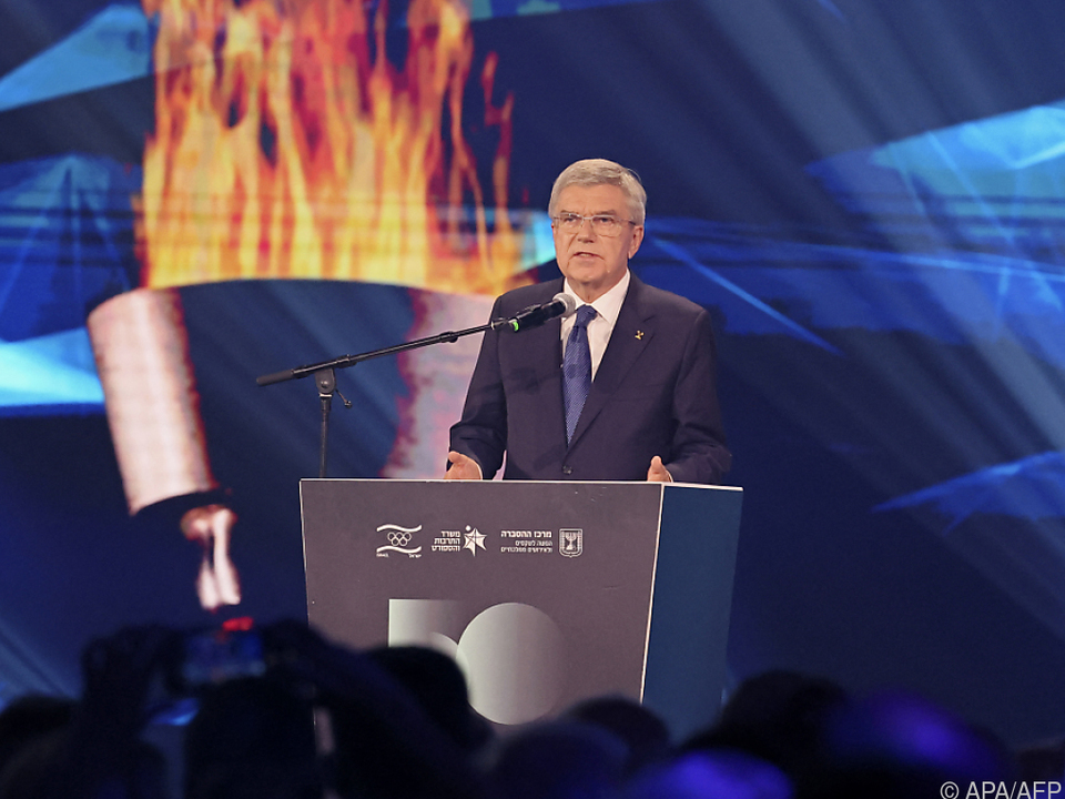 IOC-Präsident Bach bei der Gedenkfeier in Tel Aviv
