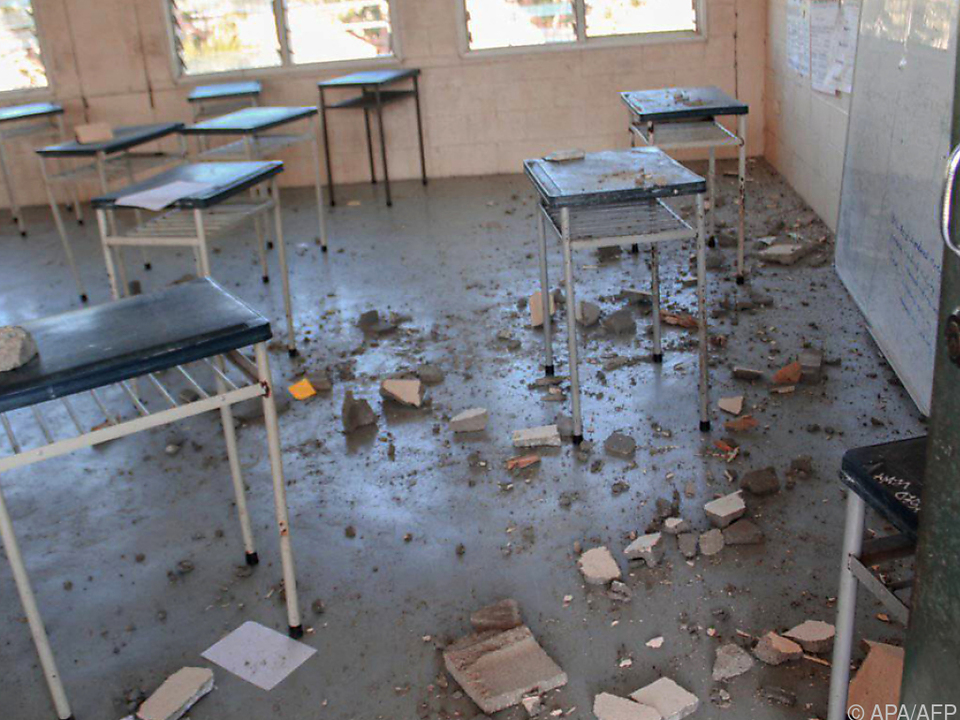 Schäden in einer Schule bei der Stadt Lae