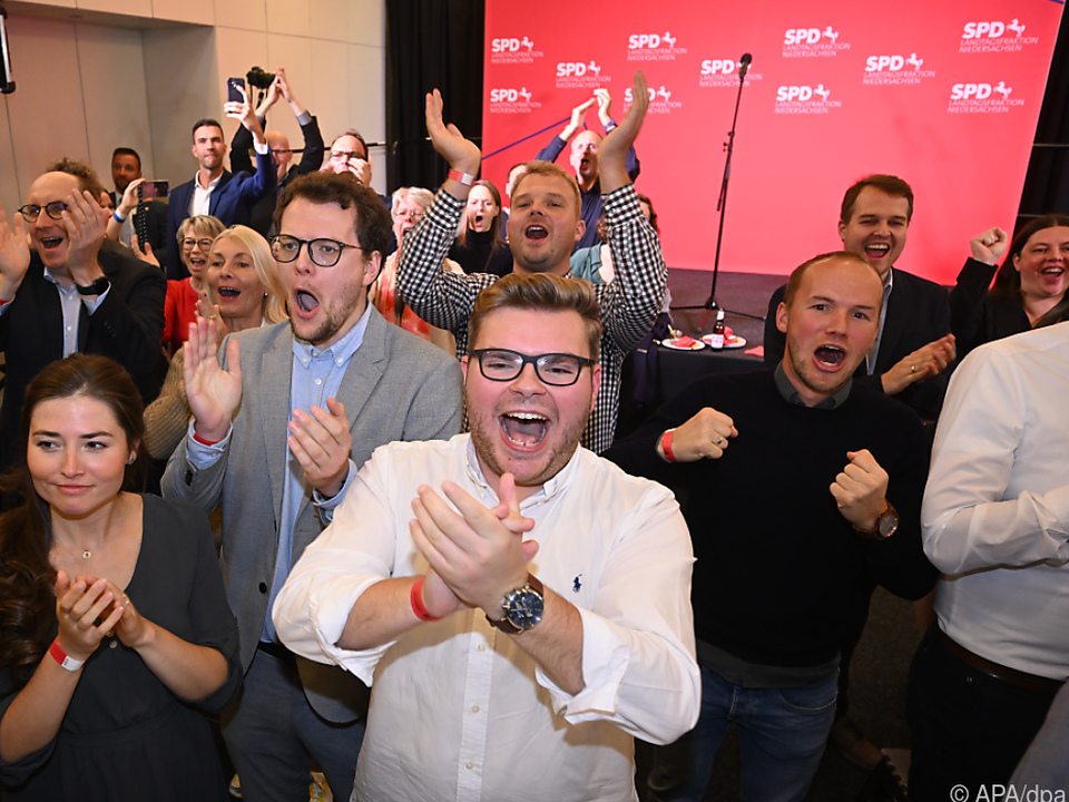Niedersachsen-Wahl - Jubel bei SPD-Anhängern