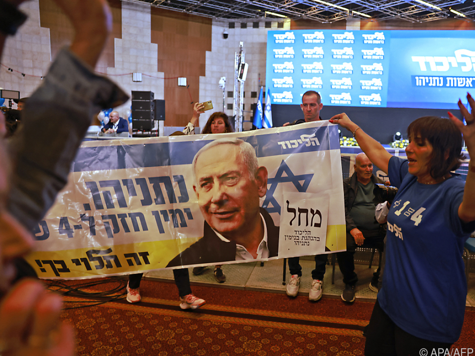 Jubelstimmung im Hauptquartier der Netanyahu-Partei Likud