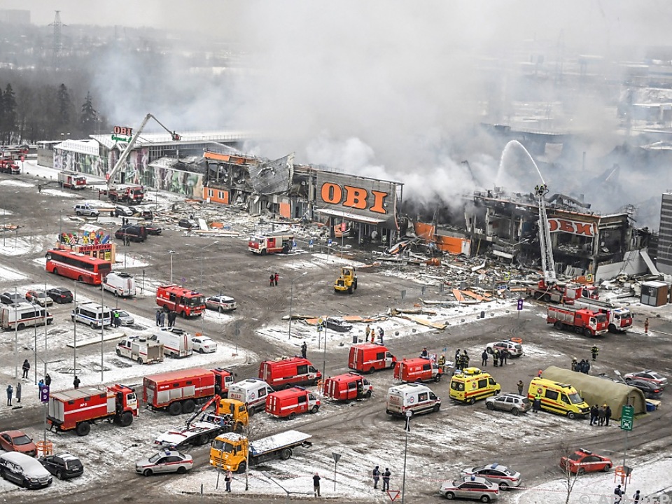 Feuerwehr in Russlands Hauptstadt im Großeinsatz